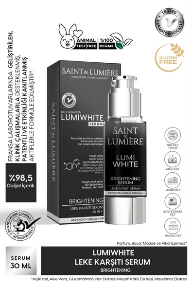 SAINT DE LUMIERE LUMIWHITE Leke Karşıtı, Cilt Tonu Eşitleyici ve Aydınlatıcı Serum 30ml - Akne, Hamilelik ve Güneş ürün görseli 1