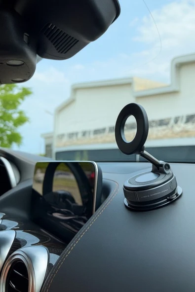 Primeaks Güçlü Vakumlu ve Mıknatıslı 360° Döner Araç İçi Telefon Tutucu ürün görseli 1