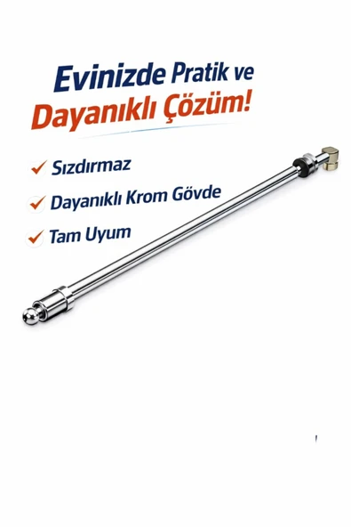 Primeaks Krom Klozet İçi Su Taharet Çubuğu 37 cm – Dayanıklı Metal Gövde ürün görseli 1