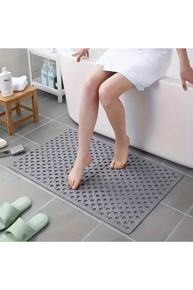 Primeaks 36x66 cm Kaymaz Vantuzlu Duş ve Banyo Zemin Matı – Su Geçirmez, Güvenli Kaydırmaz Mat ürün görseli 1