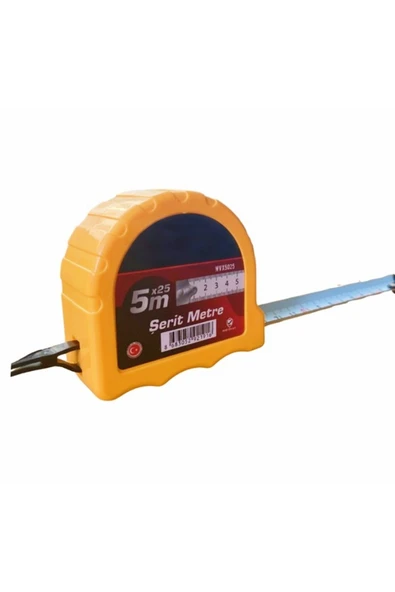 Primeaks Şerit Metre 5 Metre | 25 mm Genişlik | Kilitli Dayanıklı Ölçü Metresi ürün görseli 1