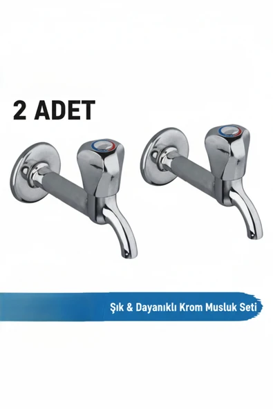 Primeaks Aç Kapa Musluk 2 Adet – Dayanıklı Krom Kaplama Lavabo & Banyo Musluğu ürün görseli 1