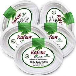 ŞeyliŞeyler - Ekolojik Oval Karton Tabak 26 cm 25 Adet ürün görseli 1