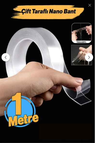 Primeaks Nano Çift Taraflı Bant 19mm x 1 Metre – Şeffaf, Güçlü Tutuş, İz Bırakmaz ürün görseli 1