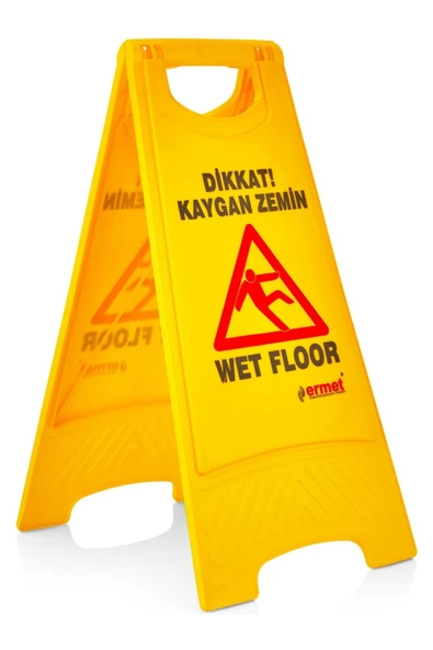 Primeaks Dikkat Kaygan Zemin Uyarı Levhası - Çift Taraflı Katlanabilir ürün görseli 1