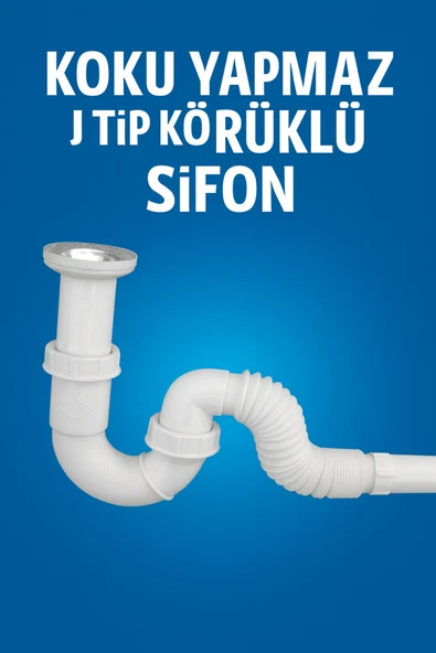 Primeaks Koku Önleyici J Tipi Körüklü Lavabo Sifonu ürün görseli 1