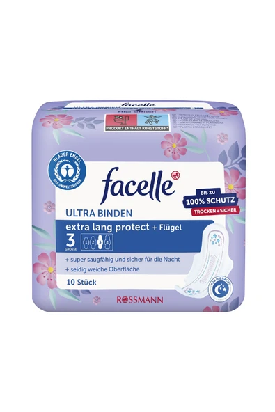 Facelle Ultra Gece Koruma Kanatlı Ped 10 Adet ürün görseli 1