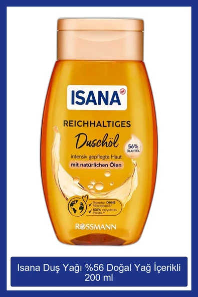 ISANA Duş Yağı %56 Doğal Yağ Içerikli 200 ml ürün görseli 1