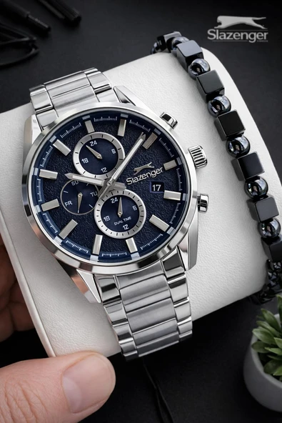 Slazenger 2 Yıl Garantili İç Fonksiyonları Aktif 10 Atm Suya Dayanıklı Erkek Kol Saati FG.SL.2515.02 ürün görseli 1