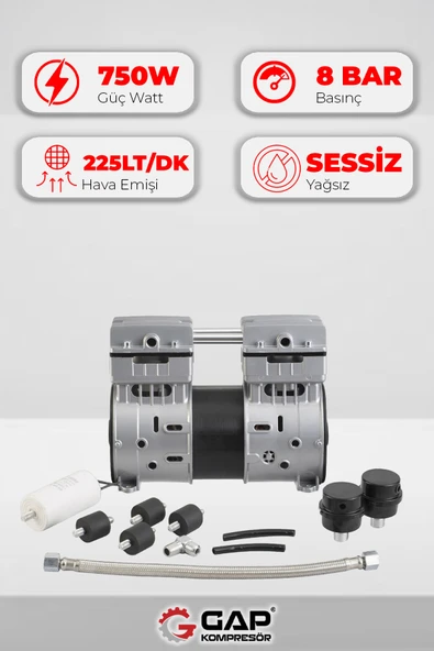 GAP Kompresör Kompresör Kafası Sessiz Ve Yağsız G750w ürün görseli 1
