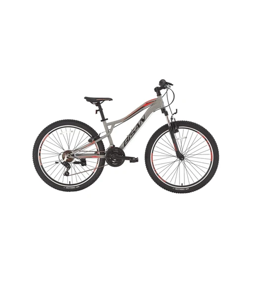 BİSAN BUFFALO ERKEK DAĞ BİSİKLETİ 37CM V 27.5 JANT 21 VİTES AÇIK GRİ SİYAH KIRMIZI ürün görseli 1