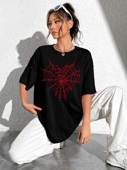 Baskılı Kadın T-shirt - Siyah - Resim 2