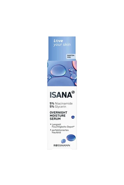 ISANA Love Your Skin Serum Overnight Niacinamide Gliser 30 ml ürün görseli 1