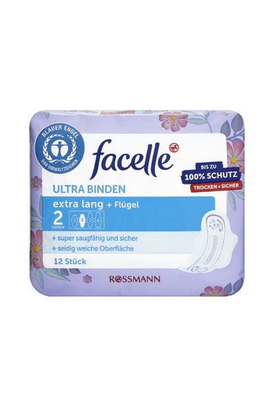 Facelle Ultra Ekstra Uzun Kanatlı Ped 12 Adet ürün görseli 1