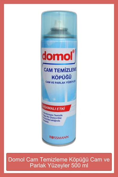 DOMOL Cam Temizleme Köpüğü Cam Ve Parlak Yüzeyler 500 Ml ürün görseli 1