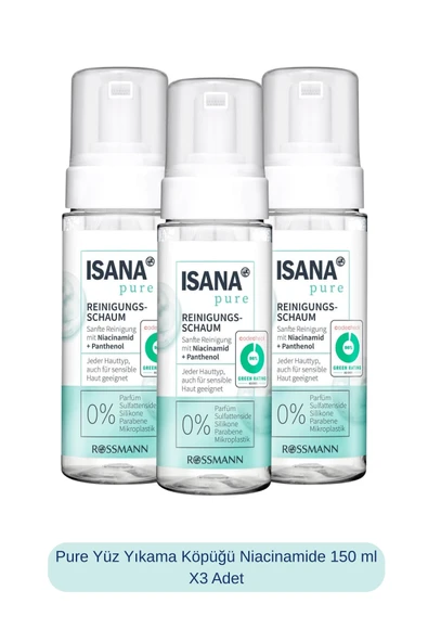 ISANA Pure Yüz Yıkama Köpüğü Niacinamide 150 ml X3 Adet ürün görseli 1