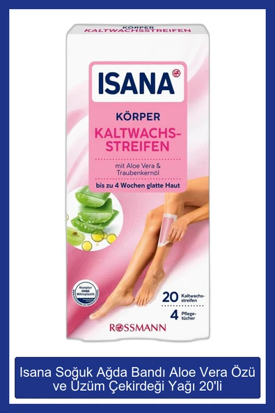 ISANA Soğuk Ağda Bandı Aloe Vera Özü ve Üzüm Çekirdeği Yağı, 20 adet ürün görseli 1