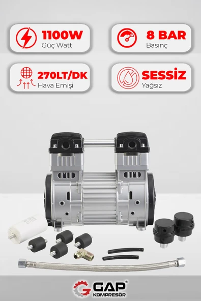 GAP Kompresör Kompresör Kafası Sessiz Ve Yağsız G1100w ürün görseli 1