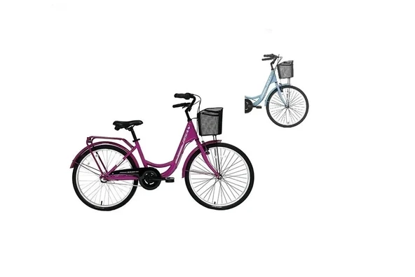 BİSAN SORRENTO KADIN ŞEHİR BİSİKLETİ 36CM V 24 JANT 3 VİTES BEBE MAVİ BEYAZ ürün görseli 1