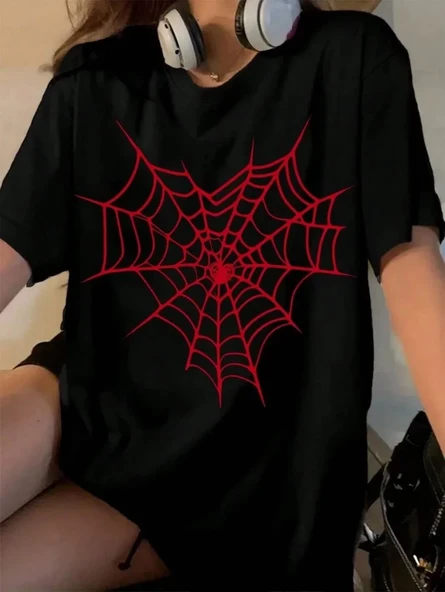 Baskılı Kadın T-shirt - Siyah ürün görseli 1