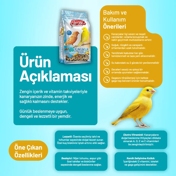 Kanarya Yemi 500 g - 3 Adet - Resim 2