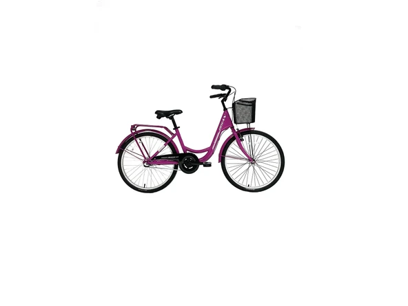 BİSAN SORRENTO KADIN ŞEHİR BİSİKLETİ 36CM V 24 JANT 3 VİTES MOR BEYAZ ürün görseli 1