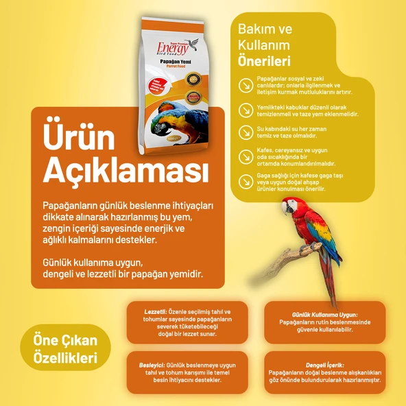 Papağan Yemi 500 g - 6 Adet - Resim 2