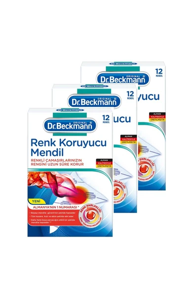 Dr.Beckmann Renk Koruyucu Mendil 12’li x3 Set – Renkliler ve Beyazlar İçin Boya Karışmasını Önleyen Mendil ürün görseli 1
