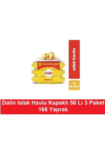Dalin 56 Yaprak 3'lü Paket Islak Mendil ürün görseli 1