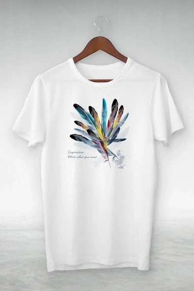 Unisex Baskılı Oversize T-shirt - Beyaz ürün görseli 1