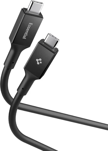 Spigen USB-C to USB-C 1 Metre Kablo 100W Güç/PPS 2.0 Desteği Super Hızlı Şarj / 5 Gbps (E-Marker Çip) Data Aktarım Hızı/PD USB 3.2 Type-C Ekstra Dayanıklı MFI Lisanslı Black ürün görseli 1