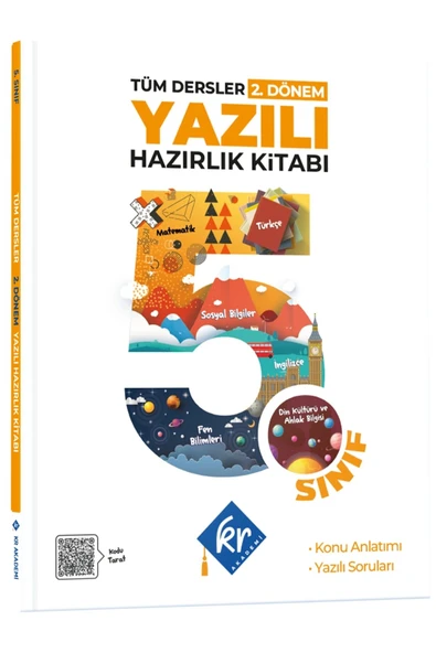 5. Sınıf Tüm Dersler 2. Dönem Yazılı Hazırlık Kitabı KR Akademi Yayınları ürün görseli 1