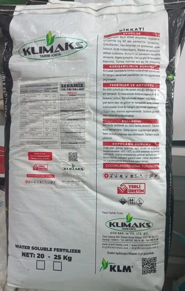KLİMAKS 18-18-18 DAMLAMA GÜBRESİ 25 KG ürün görseli 1