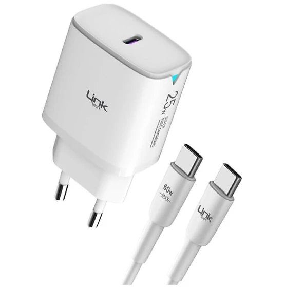 LinkTech C311 Beyaz 25 W Type-C Kablolu Hızlı Şarj Aleti ürün görseli 1