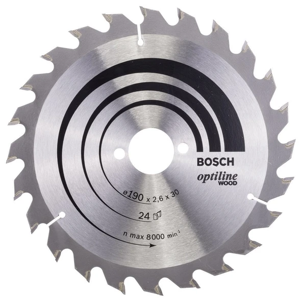 Bosch - Optiline Serisi Ahşap için Daire Testere Bıçağı 190*30 mm 24 Diş ürün görseli 1