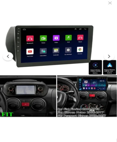 FOR-X Fiat FİORİNO-9''android Gerçek 4+64 GB /4 Çekirdek/ÖN KAYIT KAMERALI/Wifi/ Bt-kablosuz Carplay-Hd Kameralı ürün görseli 1