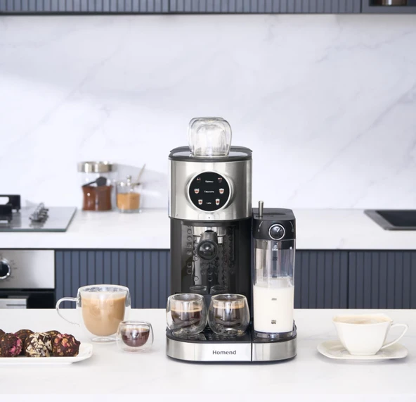 Homend Coffeebreak 5015H Süt Köpürtücülü Manuel Espresso Makinesi ürün görseli 1