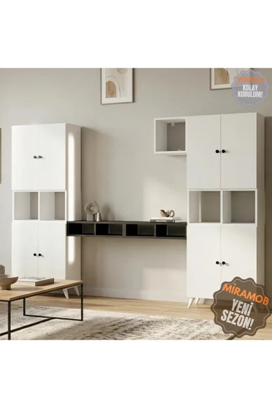 Projemob MiraMob Modern İskandinav Minimalist Kitaplık ve Çalışma Alanı ürün görseli 1