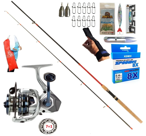 Okuma Safyre 4000 270cm 10-35gr Remixon Red Zoom Spin Olta Takımı Seti ürün görseli 1