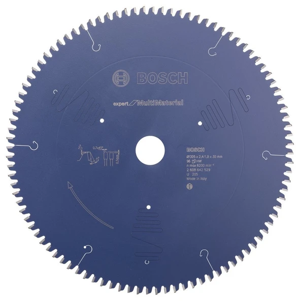 Bosch - Expert Serisi Çoklu Malzeme için Daire Testere Bıçağı 305*30 mm 96 Diş ürün görseli 1