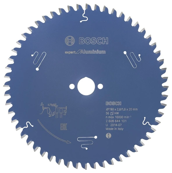 Bosch - Expert Serisi Alüminyum için Daire Testere Bıçağı 190*20 mm 56 Diş ürün görseli 1