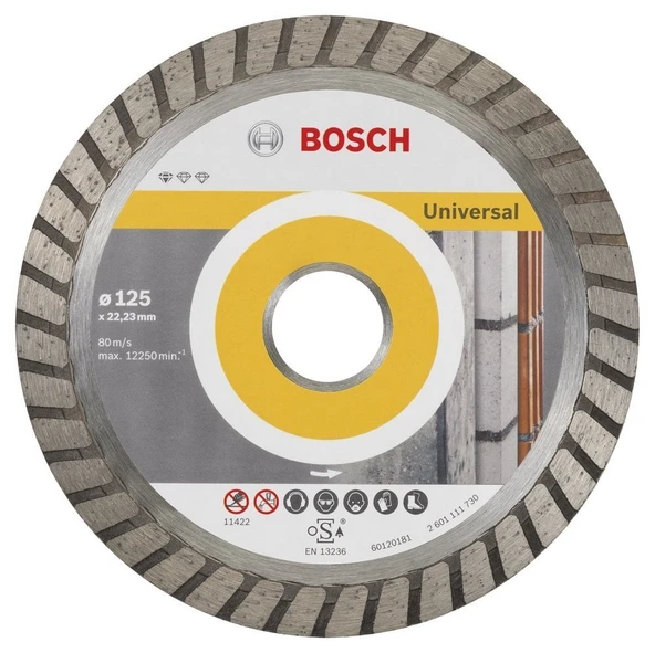 Bosch - Standard Seri Genel Yapı Malzemeleri İçin Turbo Segmanlı 9+1 Elmas Kesme Diski Set 125 mm ürün görseli 1