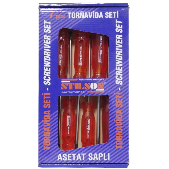 Stilson 120606 Asetat Saplı Tornavida Seti 7 Parça ürün görseli 1