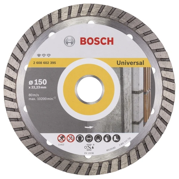 Bosch - Standard Seri Genel Yapı Malzemeleri İçin Turbo Segmanlı Elmas Kesme Diski 150 mm ürün görseli 1
