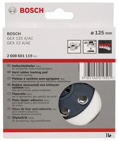 Bosch - 125 mm Zımpara Tabanı Sert (GEX) - Resim 2