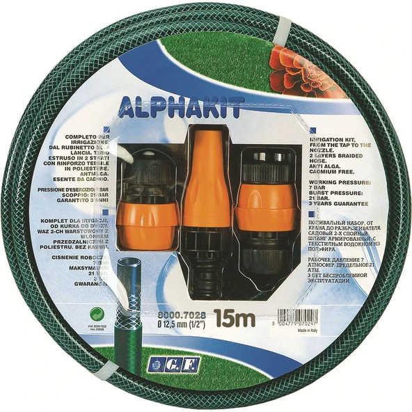 G.F. 8000-7029 Alphakit Hortum Sulama Kiti 1/2'' 25 Metre ürün görseli 1