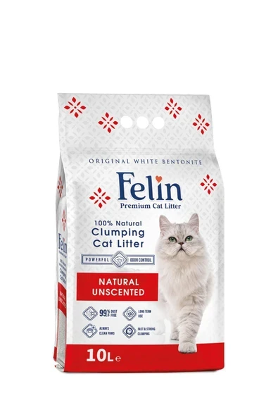 Felin Naturel Kokusuz Topaklanan İnce Taneli Kedi Kumu 10L ürün görseli 1