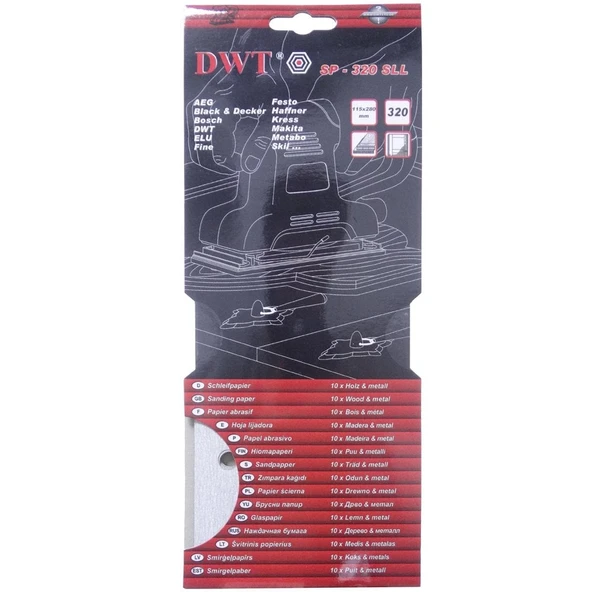 DWT SP-320SLL Dikdörtgen Delikli Zımpara Kağıdı 115x280mm 320 Kum ürün görseli 1