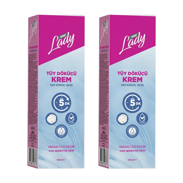 Derby Lady Tüy Dökücü Krem Hassas Ciltler İçin 100 ml x 2 Adet ürün görseli 1