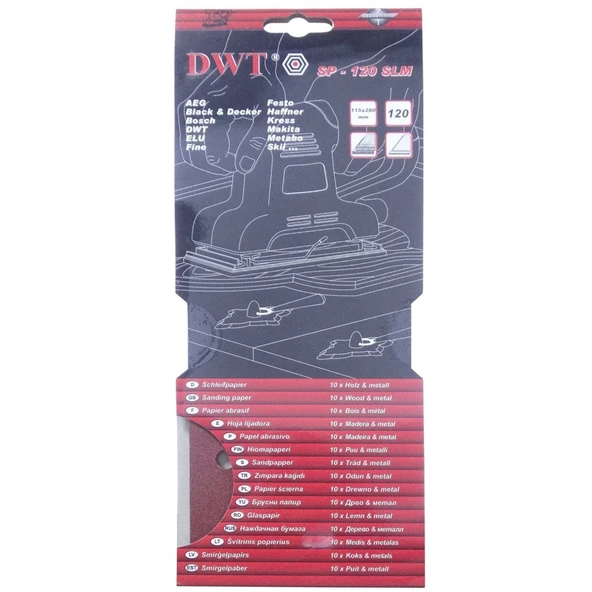DWT SP-40SLM Dikdörtgen Delikli Zımpara Kağıdı 115x280mm 40 Kum ürün görseli 1